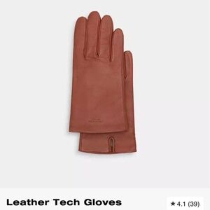 Coach leather tech gloves